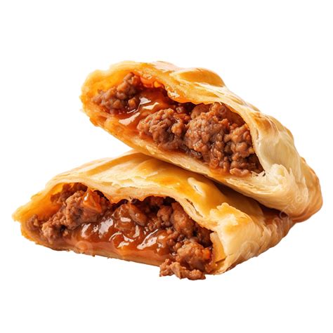 Half Broken Mexican Empanada With Meat Filling One Filling Food Png