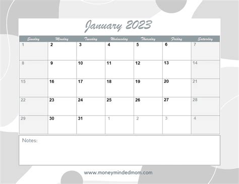 Free January Calendar Printable Templates For