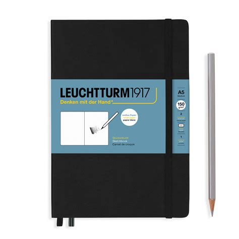 Sketchbook Medium A Hardcover Pages G Sqm Plain Black