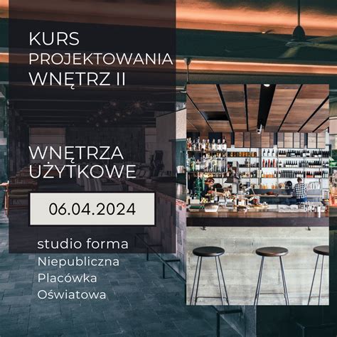 Kurs projektowania wnętrz użytkowych publicznych kawiarnie salony