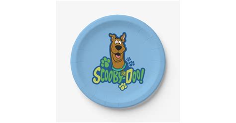 Scooby-Doo Paw Print Character Badge Paper Plates | Zazzle