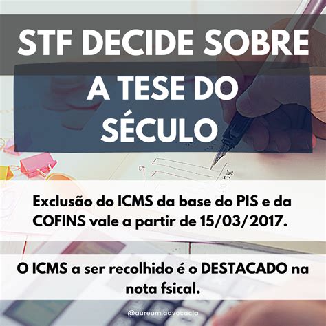 STF DECIDE Exclusão do ICMS da base de cálculo do PIS e da COFINS vale