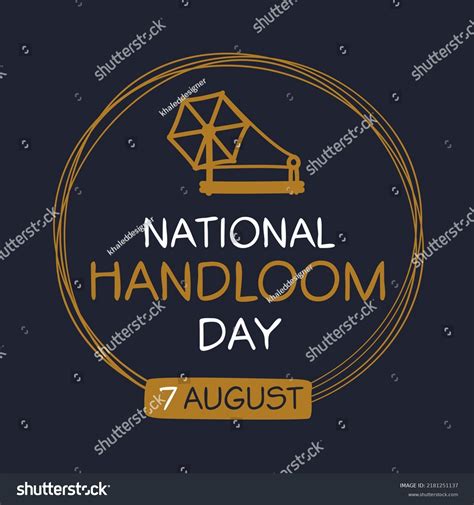 National Handloom Day Held On 7 Stock Vector Royalty Free 2181251137