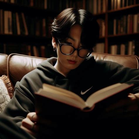 A Person Sitting On A Couch With A Book In Their Lap And Reading It