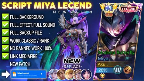 New Script Skin Miya Legend No Password Full Effect Voice Patch