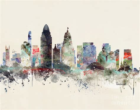 Cincinnati Skyline Sketch at PaintingValley.com | Explore collection of ...