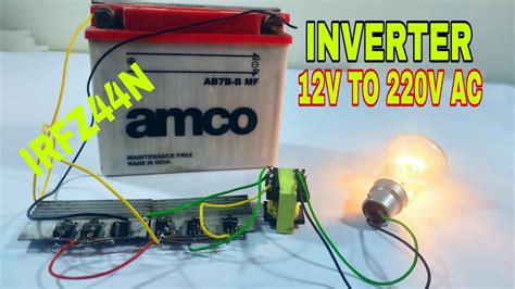 Inverter 12v To 220v 300w Use Irfz44n Extensiveactivity Youtube