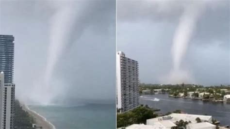 Impactante tromba marina se adentró en tierra como tornado y causó