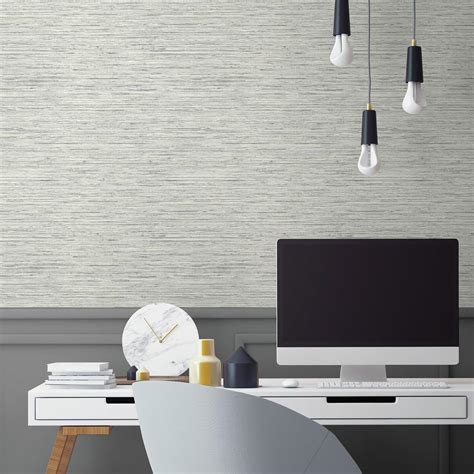 GRASSCLOTH GREY PEEL & STICK WALLPAPER |Peel And Stick Decals |The Mural Store