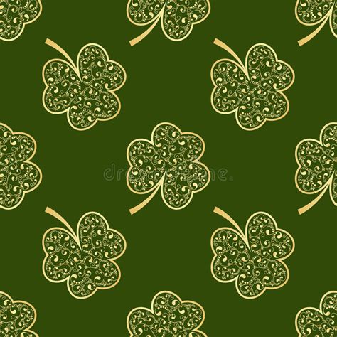 Seamless Green Shamrocks Stock Vector Illustration Of Lucky 83278162