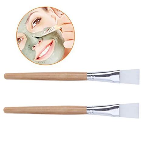 2pcs Wooden Handle Facial Mask Brush Facemask Applicator Brush