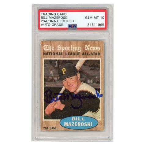 Bill Mazeroski Topps National League All Star Autograph Card