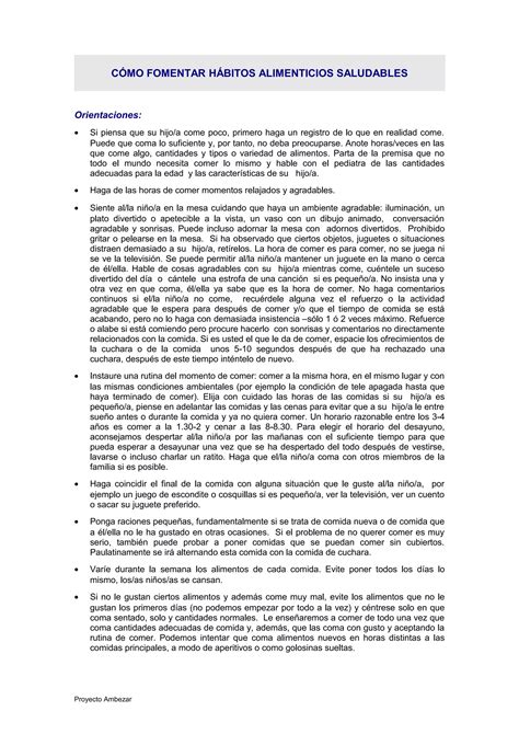 Of Fomentar H Bitos Alimenticios Saludables PDF