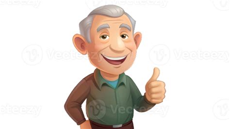 Successful Old Man Thumbs Up Smiling Image 49159616 PNG