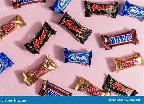 Tyumen Russia January 23 2022 Snickers Mars Milky Way And Twix