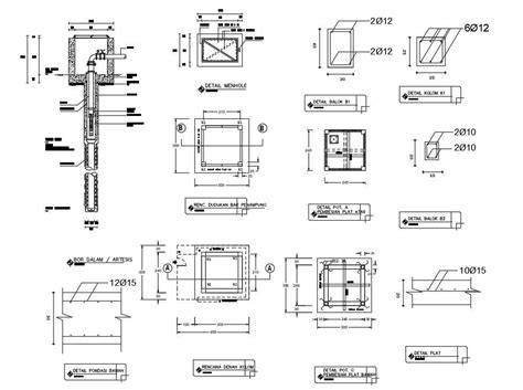 Autocad Dwg Drawing File Gives The Details Of Bore Well Pipe Connection