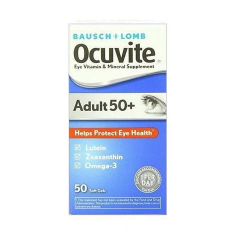 Ocuvite Adult 50 Plus Eye Vitamin And Mineral Supplement Soft Gels 50 Softgels