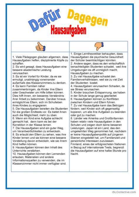 30 Hausaufgaben Deutsch DAF Arbeitsblätter pdf doc