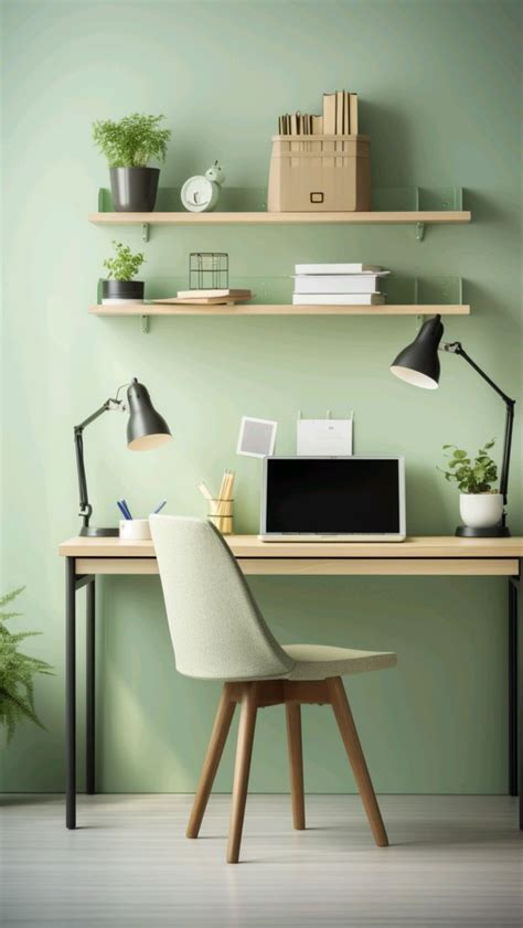 Aesthetic Desk Sage Green Theme Color Minimalist Desk Setup Desk Layout Sage Green Bedroom