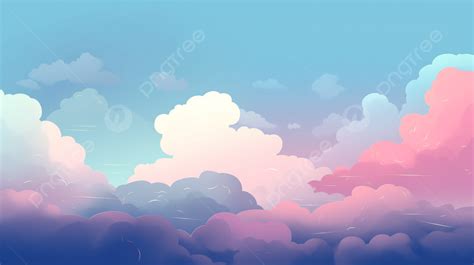 Background Awan Berwarna Warni Awan Mengambang Ilustrasi Kreatif Kartun