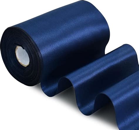 Amazon TONIFUL 4 In X 22Yds Wide Navy Blue Satin Ribbon Solid