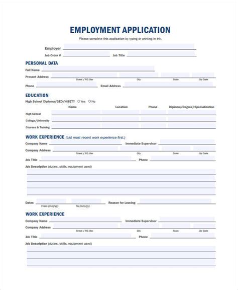 Fillable Generic Application Form Printable Forms Free Online