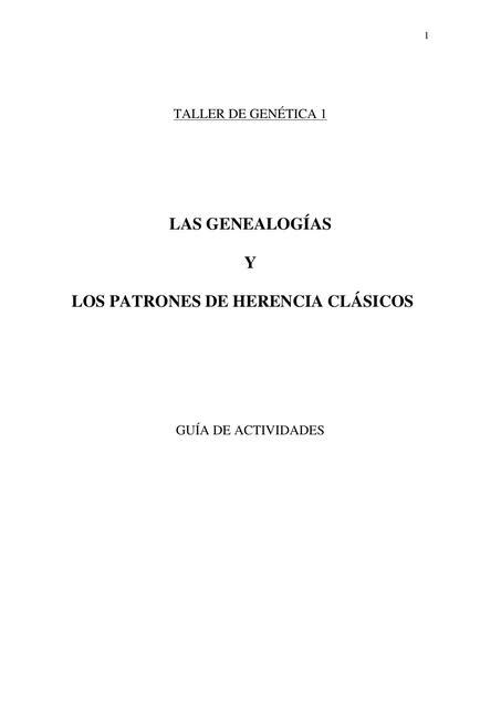 Las genealogías y los patrones de herencia clásicos Tiara Pendola uDocz