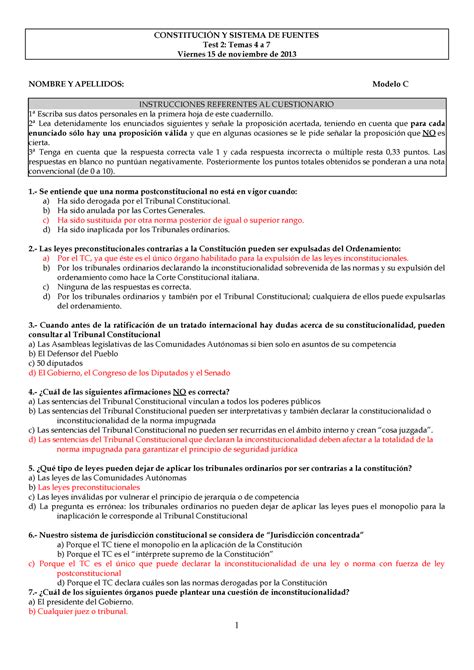 Examen De Muestra Pr Ctica Preguntas Y Respuestas Constituci N Y