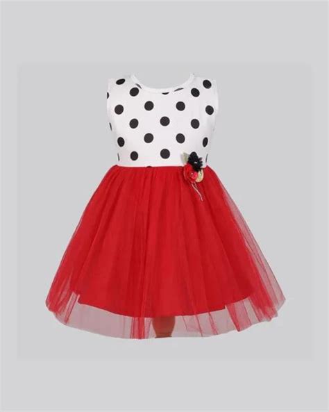 Buy Polka Dot Print Tiered Dress Online At Best Prices In India Jiomart