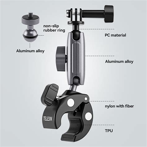 360° Rotate Motorcycle Bicycle Rail Mount Clamp For Gopro Hero 12 11 10 9 8 Cam Ebay