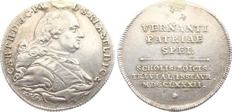 Bayern 1 4 Schulpreistaler 1782 Karl Theodor 1777 1799 Henkelspur