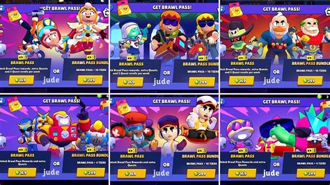 All Brawl Pass Unlock Screens Brawl Stars Youtube