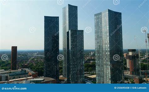 Modern Skyscrapers of Manchester Deansgate - Aerial View - MANCHESTER ...