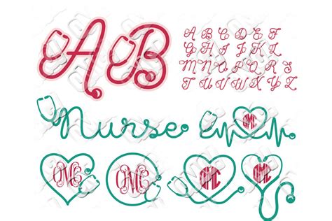 Nurse Stethoscope Alphabet Font Svg Bundle