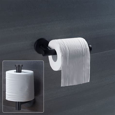 Matte Black Toilet Paper Holder Sus304 Stainless Steel Half Open Round