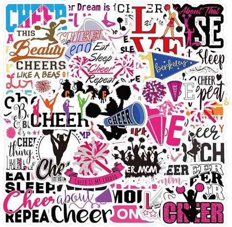 Cheer Stickers Pack 60pcs Cheerleader Stickers For