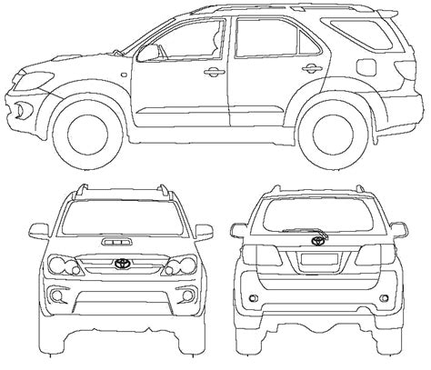 2005 Toyota Fortuner Suv Blueprints Free Outlines