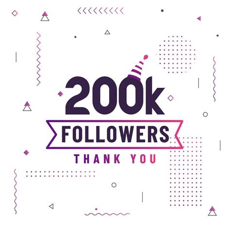 Thank You 200k Followers 200000 Followers Celebration Modern Colorful Design 10360216 Vector