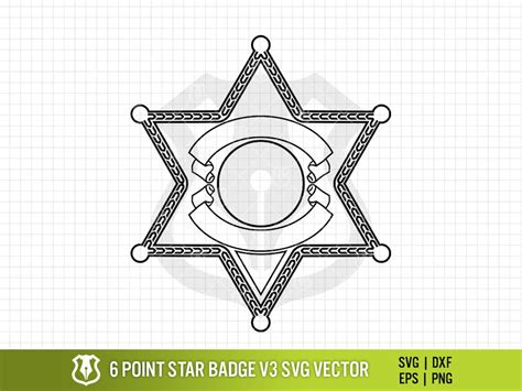 6 Point Star Badge V3 Svg Vector Police Sheriff Deputy Star Shaped