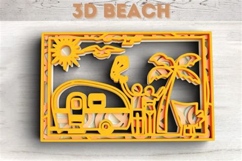 3d Beach Svg Dxf File Vacation Svg Graphic By Rishasart · Creative