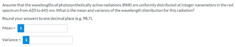 Solved Assume That The Wavelengths Of Photosynthetically Chegg