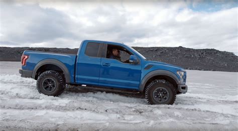 Ford F 150 Svt Raptor Gets Stuck In Snow And Is Towed By A Toyota Hilux