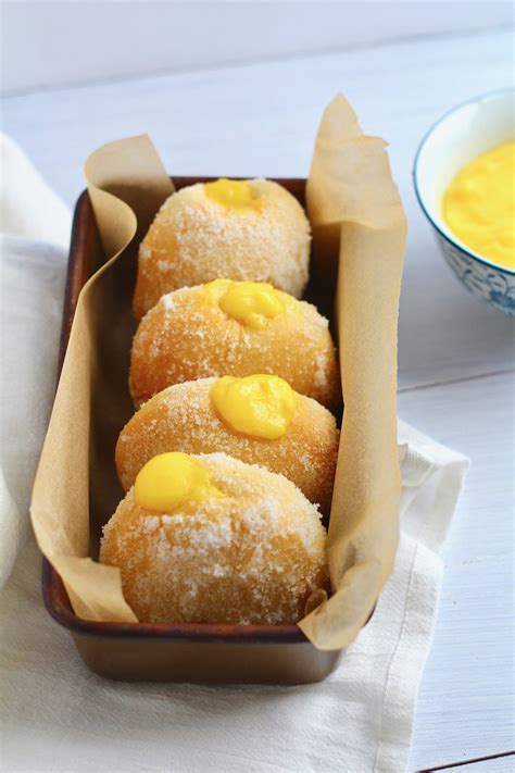 Baked Lemon Curd Filled Donuts - Island Bakes