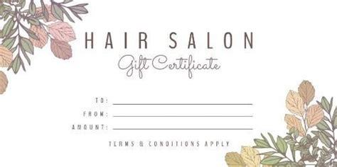 Fresh Free Printable Hair Salon Gift Certificate Template Gift