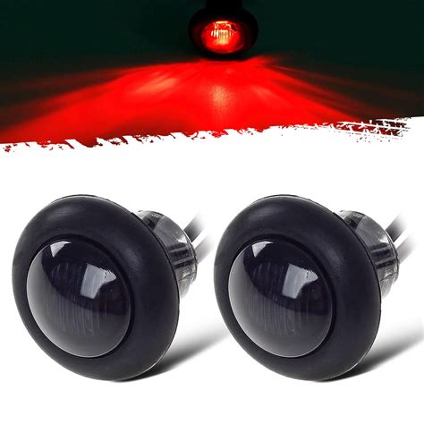 Partsam Pcs Smoke Cm Lens Red Led Clearance Side Marker Bullet