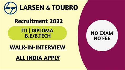 LARSEN TOUBRO RECRUITMENT 2022 L T COSTRUCTION RECRUITMENT 2022