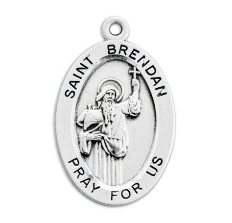 Patron Saint Brendan Oval Sterling Silver Medal - Buy Religious ...