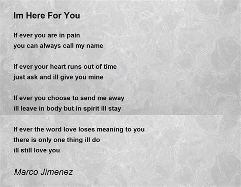 Im Always Here For You Poems