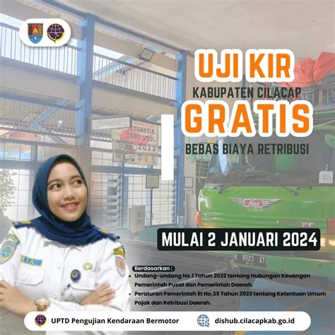 Mulai Januari Uji Kir Kendaraan Bermotor Gratis Dishub Cilacap