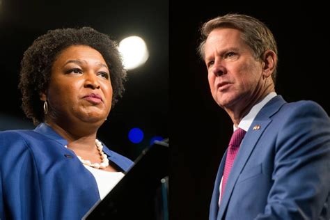 Brian Kemp Stacey Abrams Take Aim At Centrist Vote At Savannah